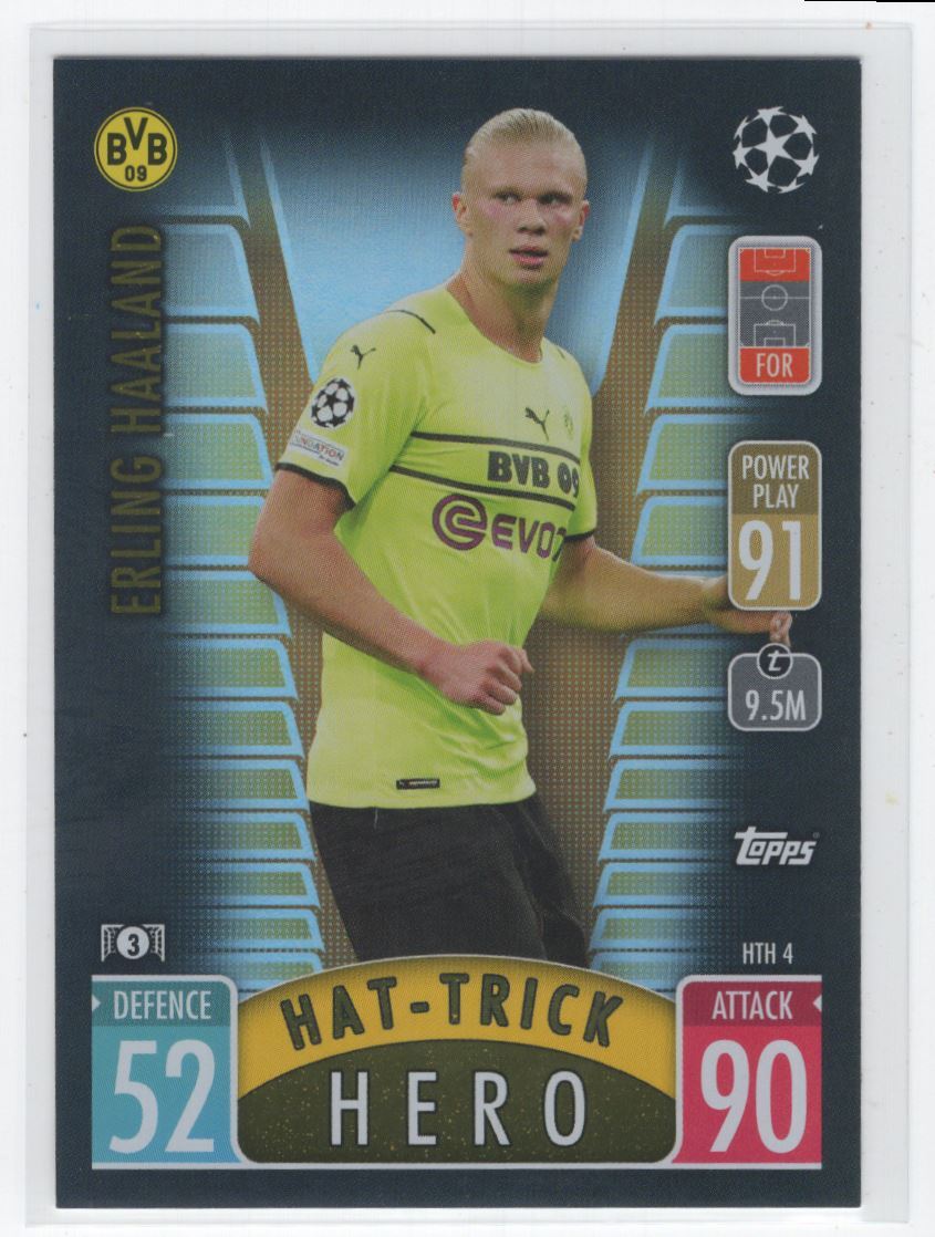 2021 Topps Match Attax Hat Trick Hero Erling Haaland Borussia Dortmund #HTH-4