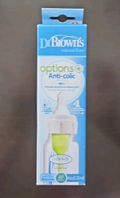 Dr. Brown s Natural Flow Anti-Colic Options+ Narrow Baby BOTTLE 4OZ- NEW IN BOX
