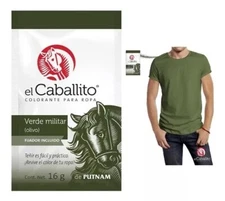 colorante o pintura para ropa EL CABALLITO  color VERDE MILITAR (OLIVO) Arabela