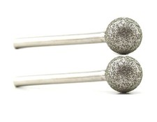 2Pcs Ball Diamond Grinding Bit 25mm Spherical Abrasive Round Burs for Stones