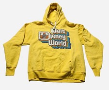 Walt Disney World Retro Logo Rainbow Yellow Hoodie Sweatshirt Adult Unisex Small