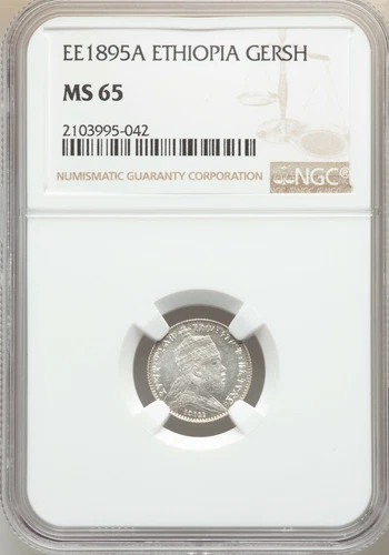 1902/1903-A Ethiopia Menelik II Gersh EE 1895 MS65 NGC SUPERB GEM WHITE RARE 