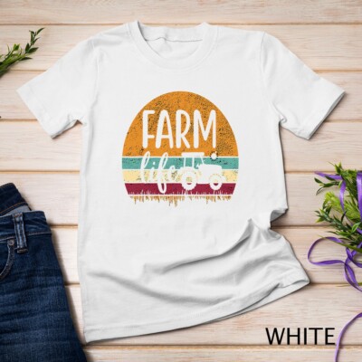 Retro Vintage Farm Life Farming Tractor Family Farmer Gift Unisex