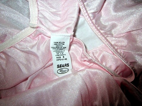 1 NEW Vintage SEARS SKIN SATIN 100% NYLON VERY IMPRESSIVE BRIEF SILKY PANTY XL 8 - Picture 7 of 9