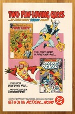 1985 Dc Comics Firestormblue Devil Vintage Print Adposter Retro Promo Art 80s