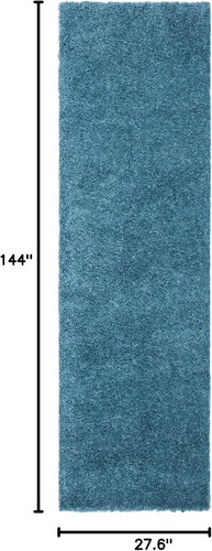 Durable Indoor 2'3" x 12' Turquoise Runner Rug – Non-Shedding & Easy Maintenance - Picture 4 of 11