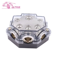 5 Way 0 Gauge in 2 Gauge Out Amp Power Distribution Block for Car Audio Splitter