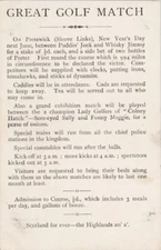 Scotland Great Golf Match Presswick Puddin Jock Whisky Jimmy Unused Postcard E99