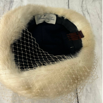 Vintage Flemington Furs Mink Beret with Net Veil EUC Size 21  display picture 3