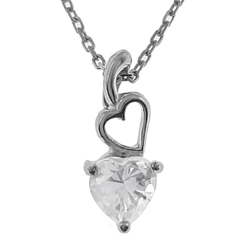 Collier En Argent 925 Rhodié Avec Zirconium - Longueur Au Choix, Pour Femme, Neuf