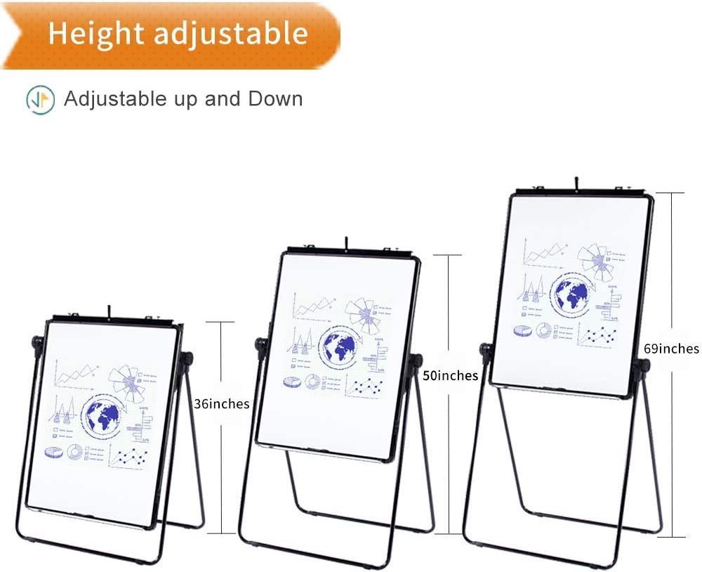VIZPRO DoubleSided UStand Whiteboard, Portable Dry Erase