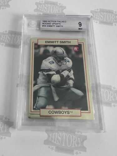 1990 Emmitt Smith Action Packed Rookie Update #34 BGS Becket MINT 9 RC Cowboys