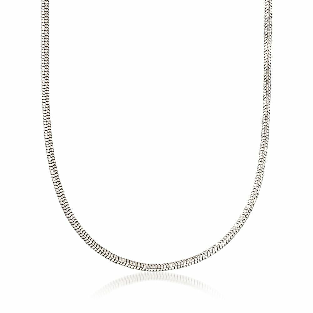 アクセサリー vintage silver 925 snake chain 925 Solid Sterling Silver Flat Snake Chain Necklace