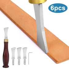 Leather Edge Creaser Tool Handle Kit, 1-2.5mm Stainless Steel for Leather Craft