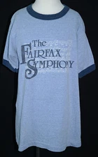 VTG 80's Screen Stars FAIRFAX SYMPHONY VA Ringer 50/50 T-Shirt Thin/Soft Sz S