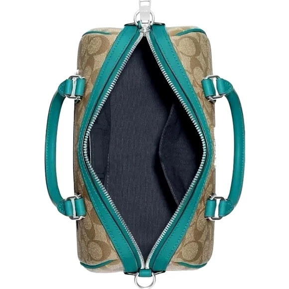 NUOVA $395 Coach Teal Medium ROWAN borsa a tracolla borsa a tracolla borsa Sig C pelle CH280