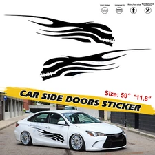 Big Skull Black Pre-Cut Side Body Door Vinyl Sticker Decals For Toyota Camry 86