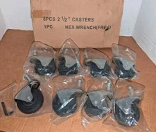 8 Pack Heavy-Duty 2" 1/2 Swivel Caster Wheels for Creeper Service Car