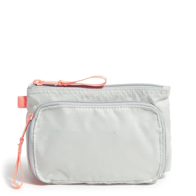 Vera Bradley Ripstop Compact Organizer Lunar Gray Coral Makeup