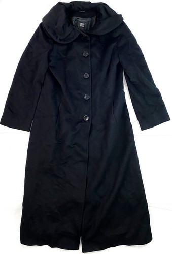 CINZIA ROCCA ITALY BLACK ANGORA WOOL FULL LENGTH T