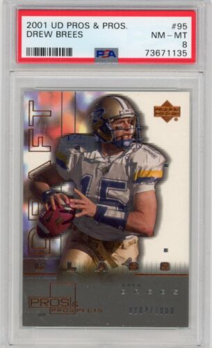 2001 Upper Deck Pros & Pros Draft Class Drew Brees#95 #'d 0884/1000 RC PSA 8! - Picture 1 of 2