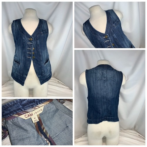 Cabi Jeans Denim Vest M Women Blue Dark 