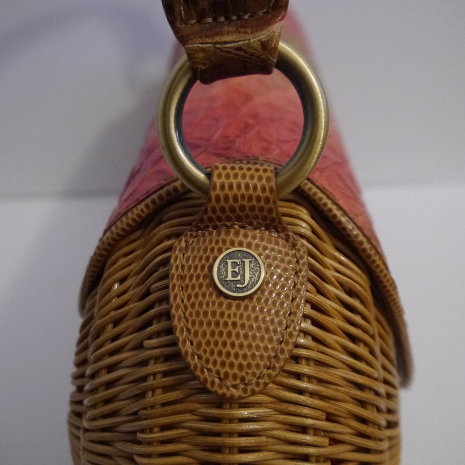 ERIC JAVITS wicker with python croc embossed leat… - image 7