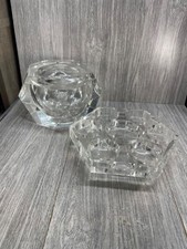 Lucite Ice Bucket Swivel Lid & Lazy Susan Tabletop Tray MCM Vintage 1960s - 70s