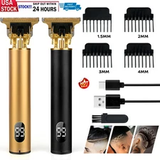 New Professional Hair Clippers Zero Gapped T-Blade Trimmer Kit with LCD Display