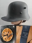WW2  German Soldier Helmet Horns Leather Liner Nazi Eagle Strap REPLICA Military