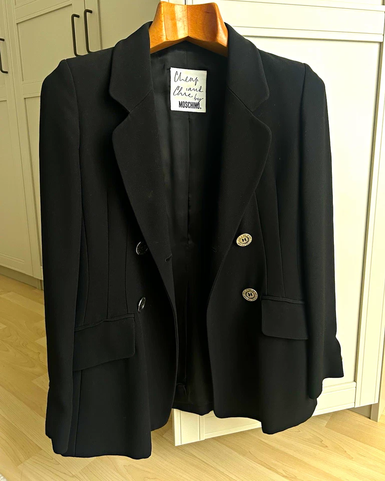 Moschino Cheap and Chic Damen Blazer schwarz kurz gefüttert Knopf Langarm - Bild 1 von 4