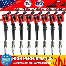 8 Pack Ignition Coil & Platinum Spark Plug Kit For Ford F150 4.6L 5.4L V8 Triton