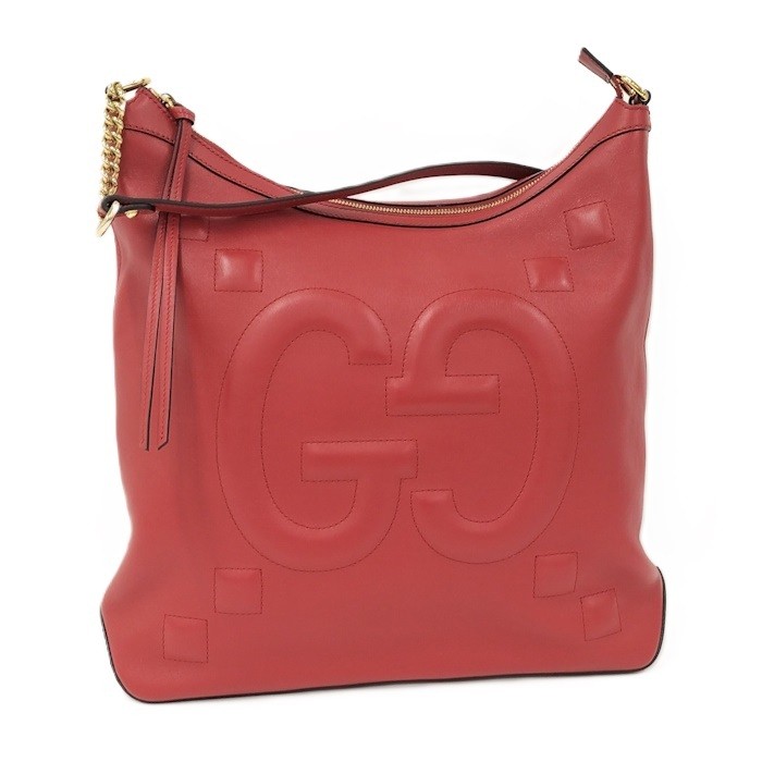 GUCCI GG embossed leather red one-shoulder bag 453562 861699