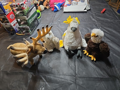 Lot Of Wild Republic Realistic Snow Owl  Eagle Parakeet Wildlife Artist Deer 