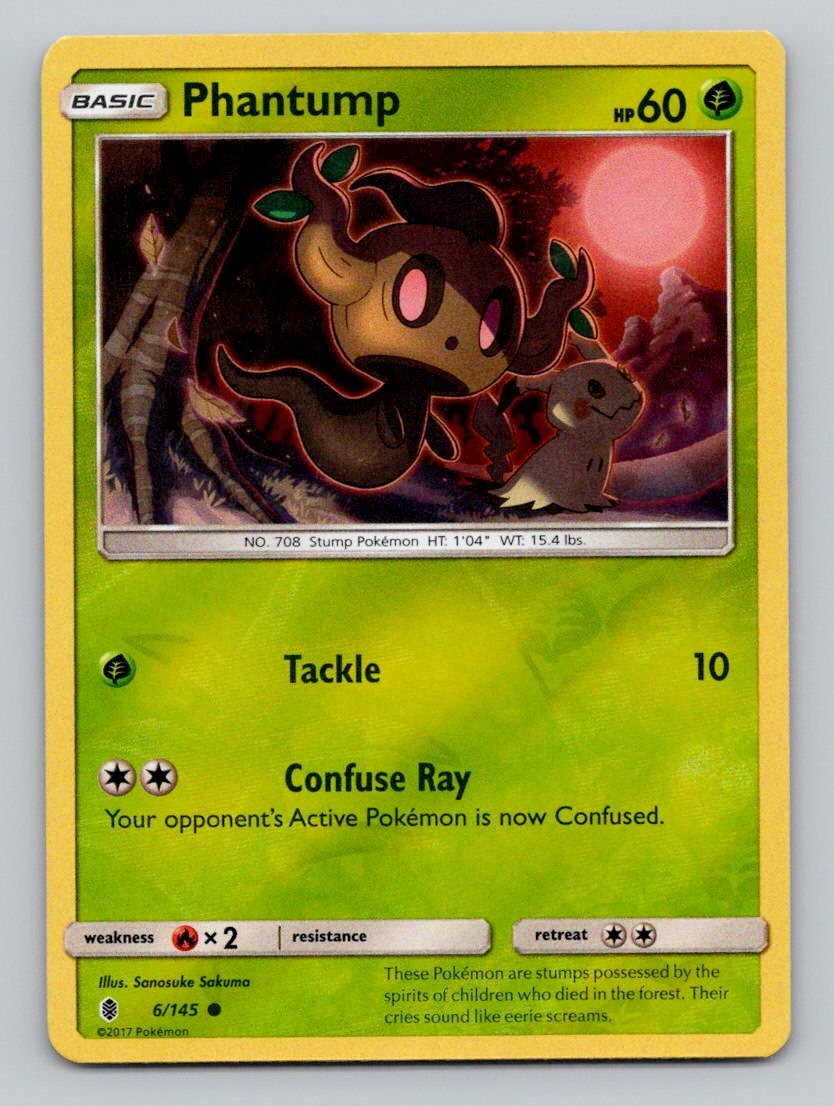 Phantump 6/145 Common Guardians Rising Pokemon Reverse Holo Near Mint