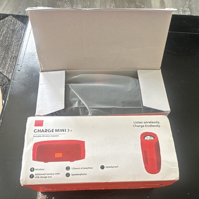 CHARGE MINI 3+ Portable Wireless Speakerphone Speaker, Splashproof, Red, 6000mAh