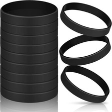 12 Pieces Rubber Bracelets, Solid Color Silicone Wristbands, Multi-Pack Blank Wr