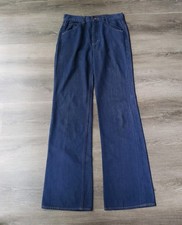 VTG 70s Lee Rider Blue Denim Jeans Boot Cut Flare Selvedge 29"x33.5"-34"