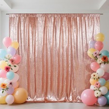 1 PCS 6 x 6 Ft Rose Gold Sequin Backdrop High Density NonTransparent Curtain