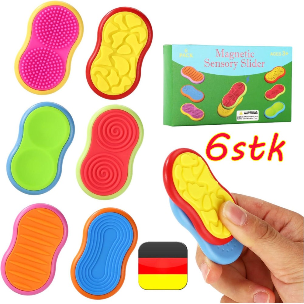 Fidget Toys, 6 Stück Magnetische Slider Sensory Toys für Autismus & ADHS, Stress