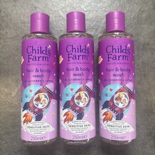 Image of Childs Farm Hair & Body Wash in Blackberry & Apple 3x250ml for Sensitive Skin