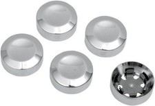 Drag Specialties 1201-0597 Chrome Rear 7/16" Pulley Hex Bolt Covers for Harley