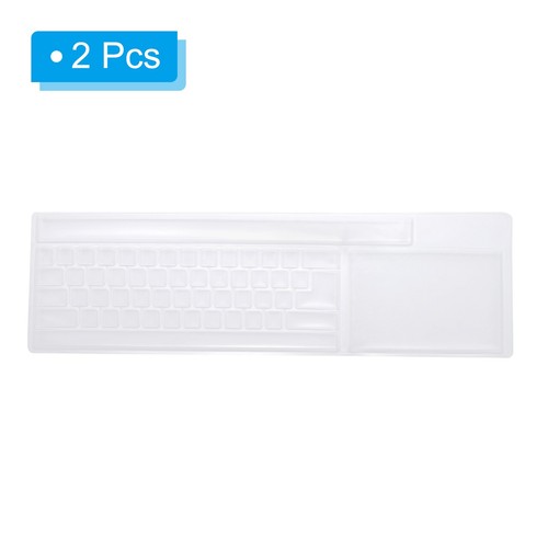 Pc Keyboard Cover Skin Silicone Desktop Keyboard Skin 17.3"x5.3" Clear 2Pcs - Afbeelding 3 van 5