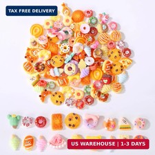 120pcs Slime Charms Cute Set, Mixed Lot Assorted Resin Flatback Cute Sets for Ma