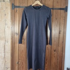 Checked Bodycon Midi Dress UK 8–10 Zara Officecore Smart Fitted Workwear Preppy