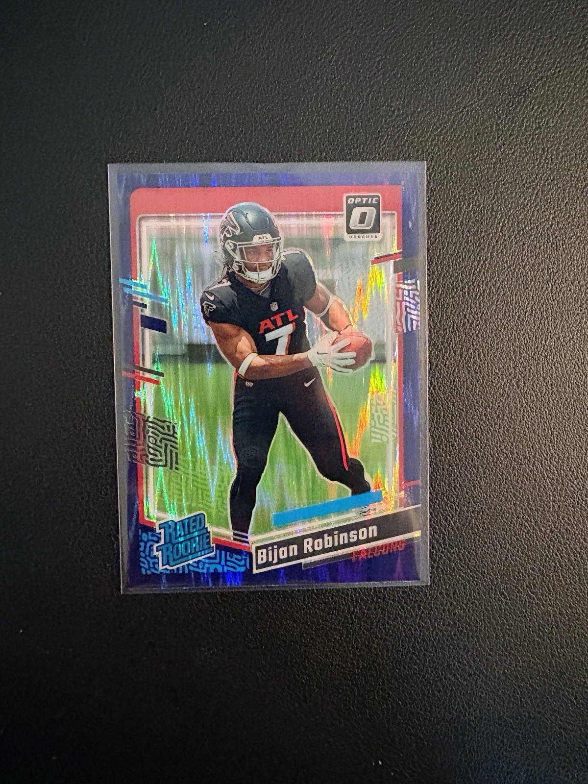 2023 Panini Donruss Optic - Rated Rookie Bijan Robinson #206 Purple Shock Prizm 