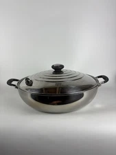 Royal Prestige Paella Pan 14” W/ Cover 9 Ply T304 Surgical Stainless Steel 35cm