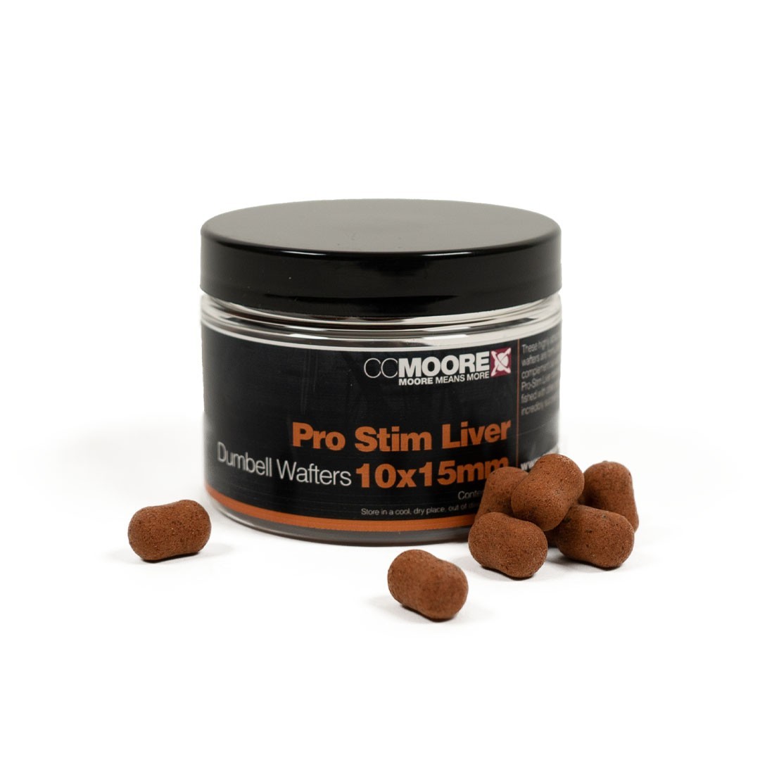 CC Moore Pro-Stim Liver Dumbell Wafters- Carp Fishing- 10x15mm