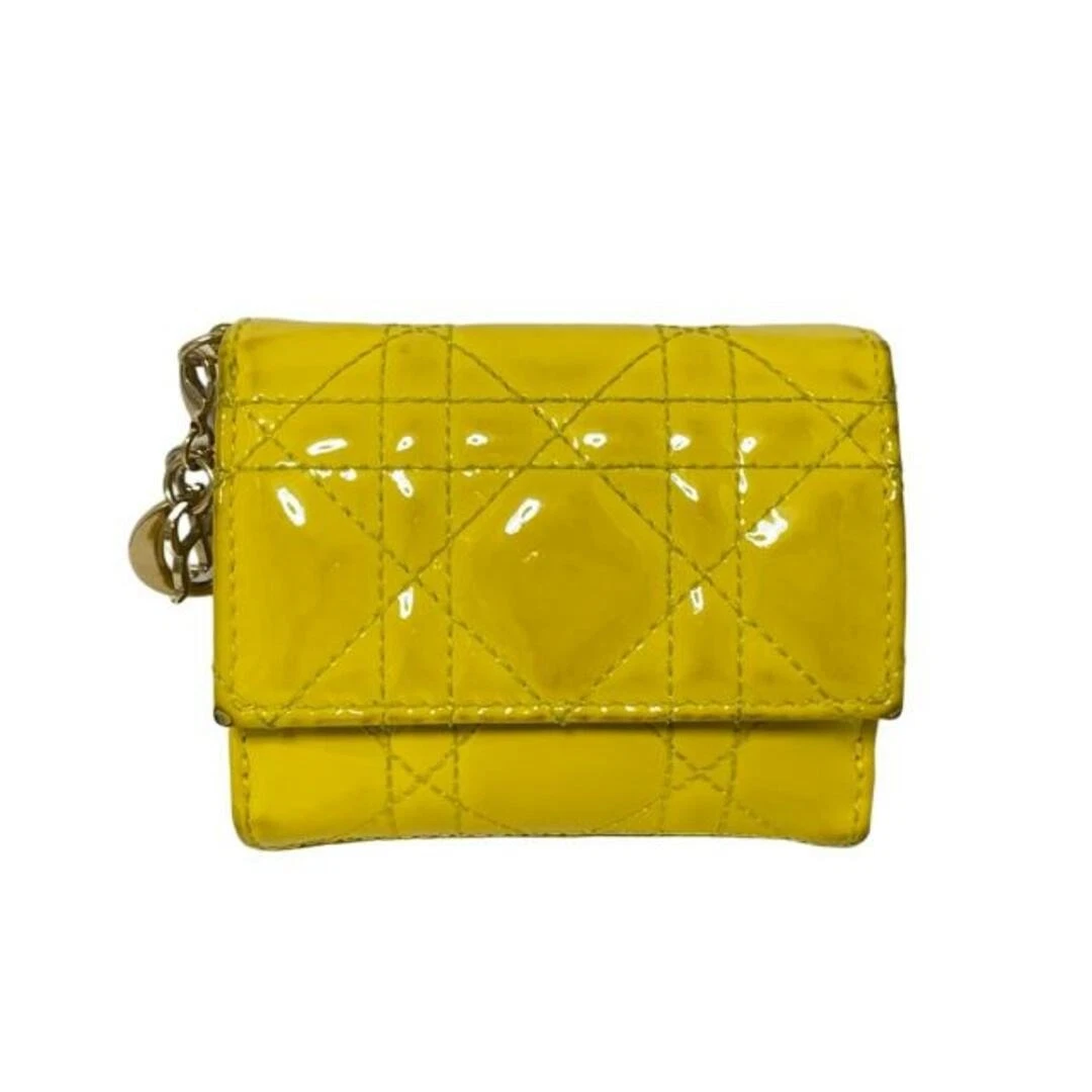Portefeuille Dior/Christiandior Dior triple femme cuir jaune