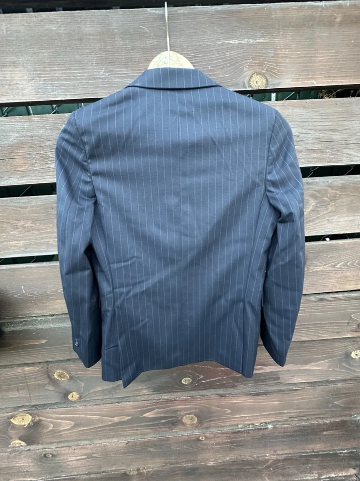 Chaqueta Blazer Joseph Abboud Niño Lana Azul Pin Rayas Talla 12 Foto 3 de 4
